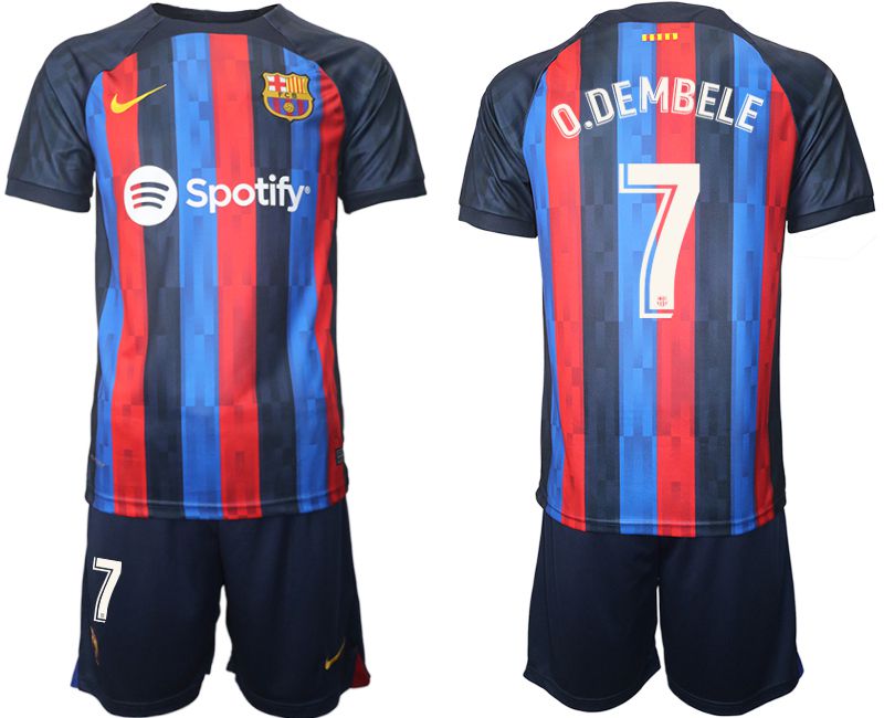 Men 2022-2023 Club Barcelona home blue #7 Soccer Jerseys->barcelona jersey->Soccer Club Jersey